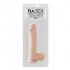  Dildo Realista de Silicón con Testículos de 25 cm Largo x 4.8 cm Ancho - 10 Pulgadas con Ventosa Color Piel Blanca BASIX PD422221
