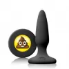  Plug Anal de Silicón Negro con Emoji de Popó - Moji's SHT NSN-0511-03