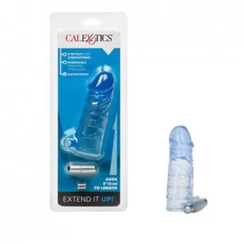  Extensión para Pene con Bala Vibradora Aumenta 5 cm de Largo y Grosor Color Trasparente - Extend it Up! Blue  SE-1473-61-3