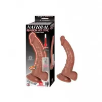 Vibradores A Control Remoto  NATURAL REALSKIN HOT COCK 8 INCH CURVED BROWN