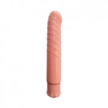  Vibrador Sexual Con Rextura de Bolitas Velocidad Ajustable, Resistente al Agua de 19 cm Largo x 3 cm Ancho  Color Piel Blanca - NEO RIBBED VIBE TC674
