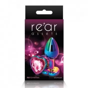  Plug Anal Metálico con Diamante Rosa en Forma de Corazón Pequeño para Principiantes Multicolor Heart  NSN-0962-14
