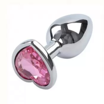  Plug Anal Metálico con Diamante en Forma de Corazón Pequeño para Principiantes PLUG HEART METAL  PM-11