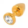  Plug Anal Metálico con Diamante PM-22 ANAL PLUG METAL GOLD MEDIUM