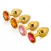  Plug Anal Metálico con Diamante PM-22 ANAL PLUG METAL GOLD MEDIUM