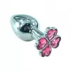  Plug Anal Metálico con Diamante en Forma de Trebol PM-50 ANAL PLUG METAL CLOVER HEART