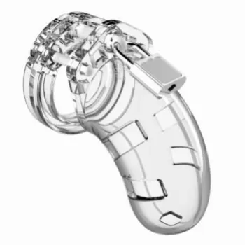  Jaula de Castidad Bondage BDSM de Policarbonato Trasparente para el Pene con Candado SHOTS MAN CAGE 01  para Juguegos Sado de Dominación