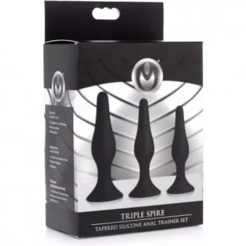  TRIPLE SPIRE TAPERED SILICONE ANAL TRAINER SET