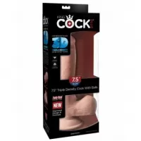 Clone-A-Willy Glow In The Dark Vibe Kit Blue KING COCK PLUS 7.5&quot; TRIPLE DENSITY COCK WITH BALLS