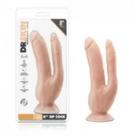 LUCKY LADY DUAL STIMULATOR PUR DR SKIN 8 INCH DP COCK VAINILLA