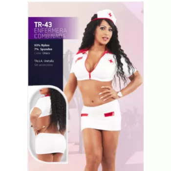  Disfraz Sexy de Enfermera Combinada Para Mujer