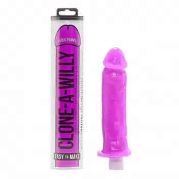 Vibrador con forma de pene Clone-A-Willy Vibe Kit Neon Purple