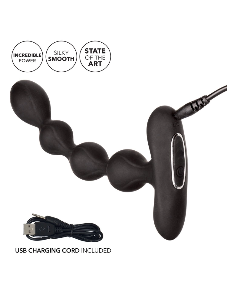 Vibradores Anal Para Mujeres y Hombres ECLIPSE SLENDER BEADS RECHARGEABLE BLACK