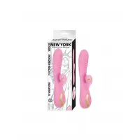 Vibrador Multiorgasmicos Rabbit VIBES OF NEW YORK RIBBED SUCTION MASSAGER RECHARGEABLE PINK