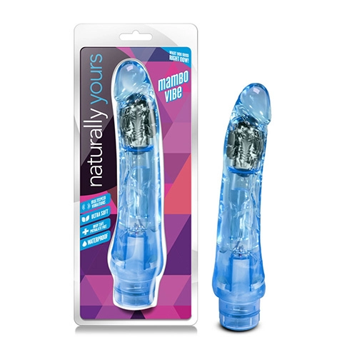  Dildo Vibrador de Fantasia sin Testiculos de 22 cm Largo x 3.5 cm Ancho - BL-12012 Mambo Vibe Blue