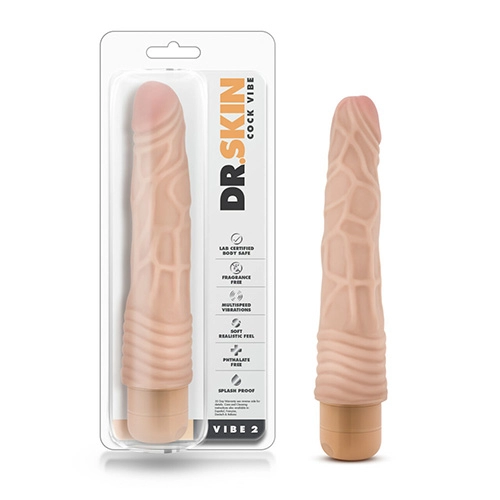 Vibrador con forma de pene BL-10033 9 Inch Vibrating Cock Beige # 2