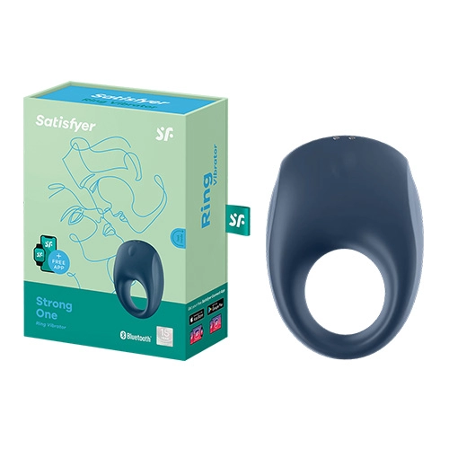  Anillo Vibrador para el Pene con Aplicación para Celular SAJ2008-18 Strong One Ring Vibrator Blue