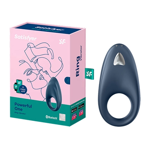  Anillo Vibrador para el Pene con Aplicación para Celular SAJ2008-20 Powerful One Ring Vibrator Blue