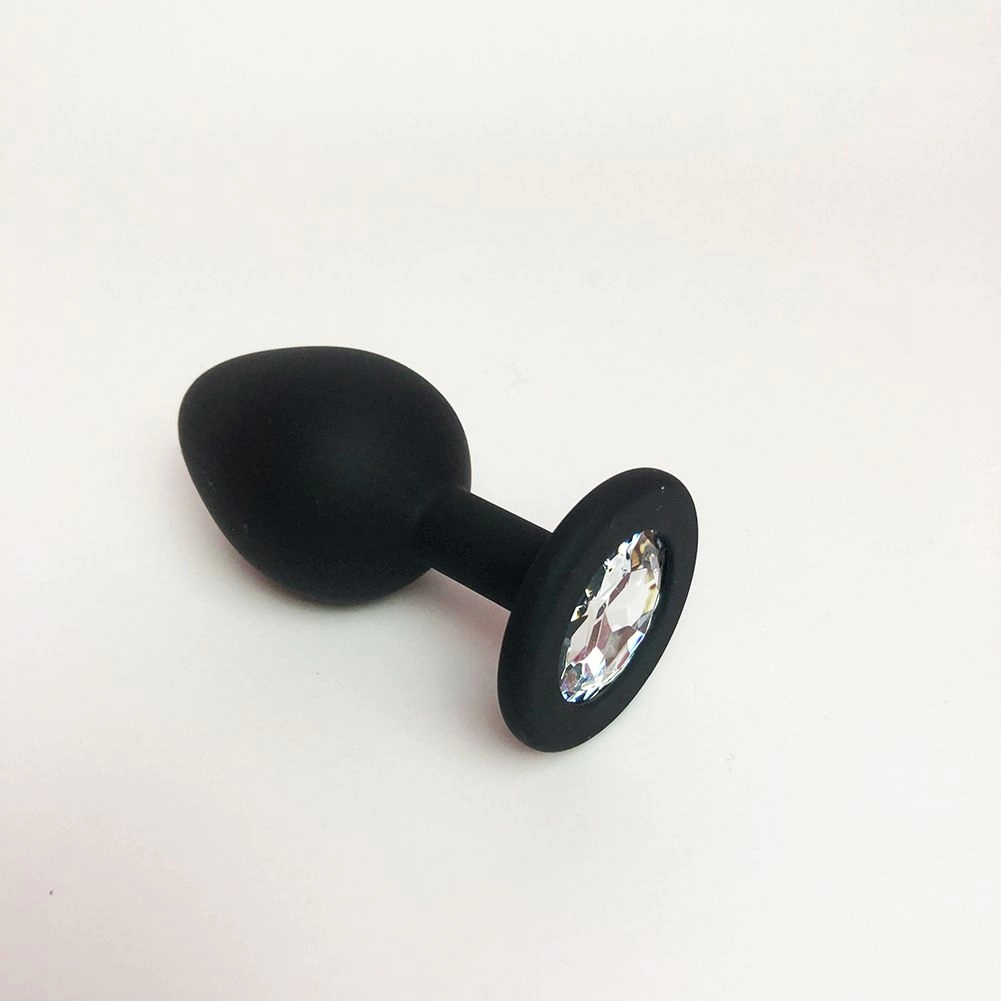  Plug Anal de Silicón con Diamante ¡WOW! PLUG CON DIAMANTE 8CM