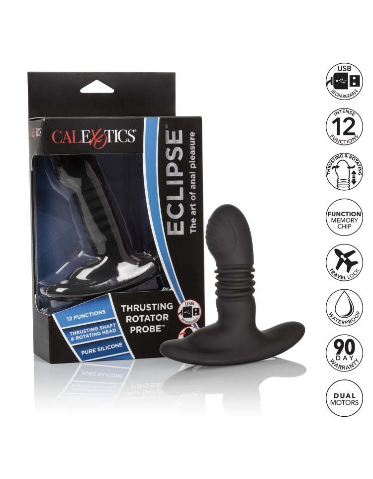  Vibrador Prostatico ECLIPSE THRUSTING ROTATOR PROBE RECHARGEABLE BLACK para Hombre