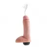  Dildo Realista Eyaculador de Silicón con Testículos de 20 cm Largo x 5.1 cm Ancho - 8 Pulgadas Color Piel Blanca Eyaculador COCK PD5602-21