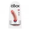  Dildo Curvo Realista de Silicón sin Testículos de 15 cm Largo x 4.1 cm Ancho - 6 Pulgadas con Ventosa Color Piel Blanca COCK PD5501-21