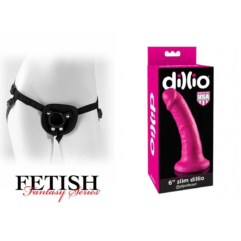  Strap-on DILLIO 6 INCH SLIM DILLIO PK Kit Dildo y arnes