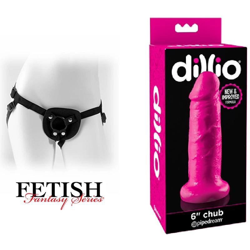 Strap-on 15.24 Centimetros 6" PD5306-11 Dillio Chub Pink Kit Dildo y arnes