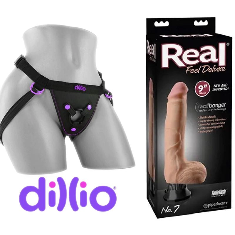  22.86 cm Largo x 5 cm Ancho - PD1517-21 Real Feel Deluxe # 7 Light Strap-on Kit Dildo y arnes