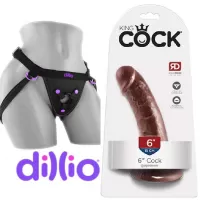 Strap on 15 cm Largo x 4.1 cm Ancho - PD5501-29 6&quot; Cock Brown Strap-on Kit Dildo y arnes