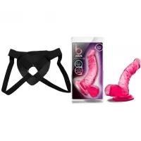  20 cm Largo x 3.8 cm Ancho - BL-16480 Sweet n' Hard 8 Pink Strap-on Kit Dildo y Arnes Econ&oacute;mico