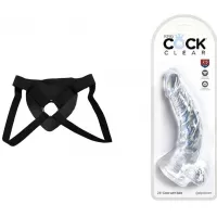 Strap on 19 cm Largo x 3.8 cm Ancho - PD5755-20 King Cock Clear 7.5&quot; With Balls Strap-on Kit Dildo y Arnes Económico
