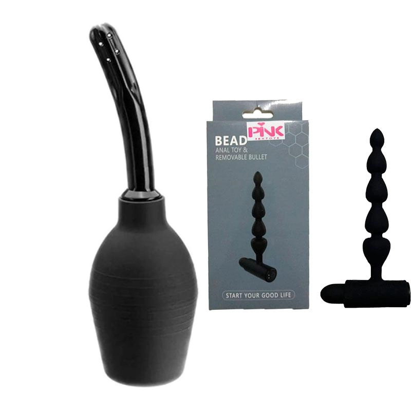 Kit de juguetes Anales aixiASIA0129 BEAD ANAL TOY & REMOVABLE BULLET Y Ducha Anal G004