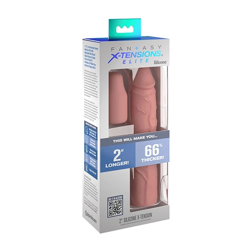  Extensión para Pene Realista Aumenta 2 cm de Largo y Grosor Color Piel Blanca - 2 Pulgada Silicone X-tension Light PD4152-21