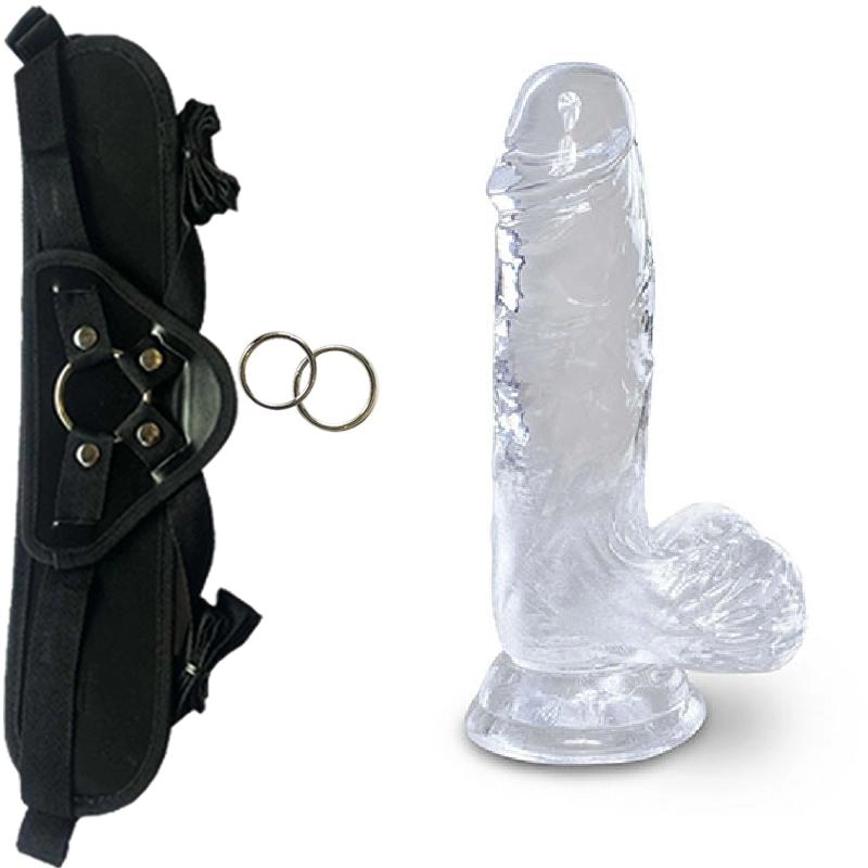 Strap on 12 cm Largo x 3.5 cm Ancho - PD5751-20 King Cock Clear 5" With Balls Strap-on Kit Dildo y Arnes ARNES WOW! BLACK