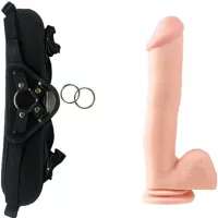 Strap on 30 cm Largo x 5 cm Ancho - PD4231-21 12&quot; Dong with Suction Cup Strap-on Kit Dildo y Arnes ARNES WOW! BLACK