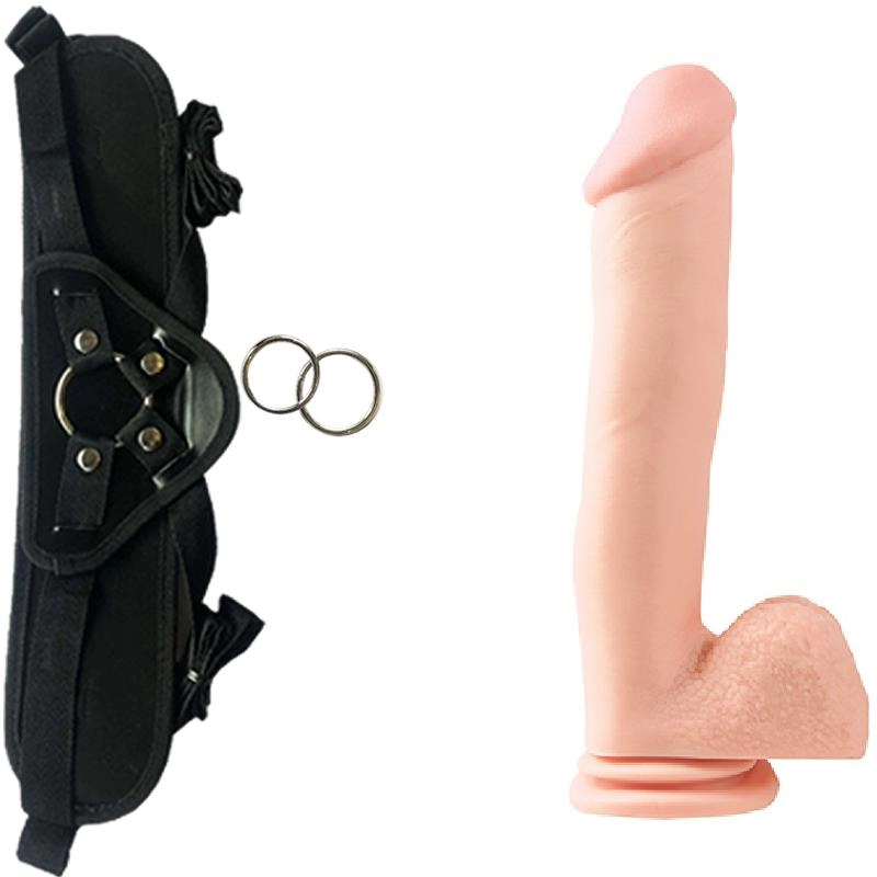 Strap on 30 cm Largo x 5 cm Ancho - PD4231-21 12" Dong with Suction Cup Strap-on Kit Dildo y Arnes ARNES WOW! BLACK