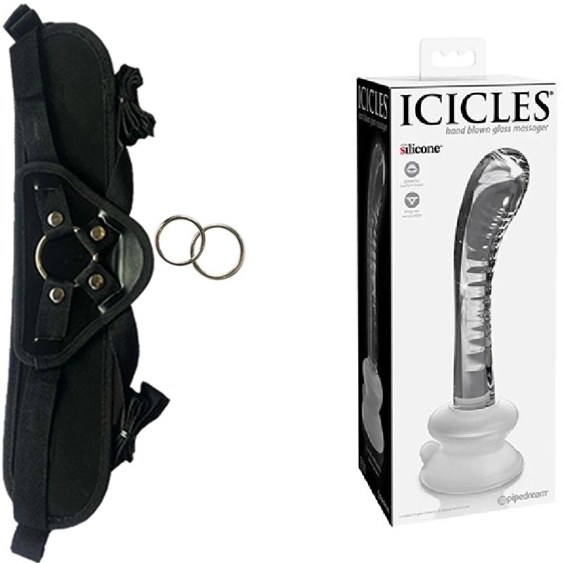 Strap on PD2888-20 Icicles No. 88 Strap-on Kit Dildo y Arnes ARNES WOW! BLACK