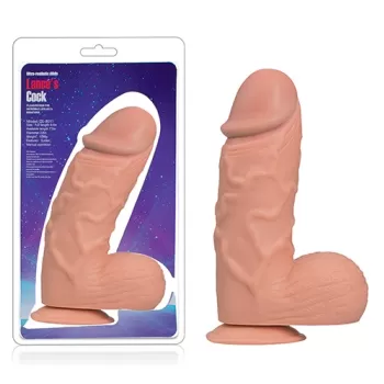 Dildo Realista con TestÃ­culos de 24 cm Largo x 7 cm Ancho - 9 Pulgadas con Ventosa Color Piel Blanca WITH SUCTION BASE QS-B011