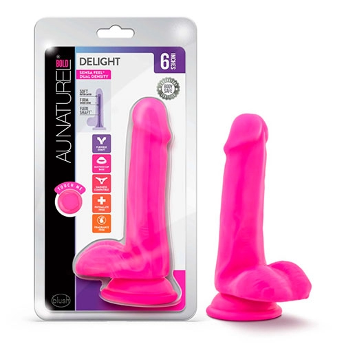  Dildo con Testículos de 16 cm Largo x 3.1 cm Ancho - 6 Pulgadas con Ventosa Color Rosa BL-59900