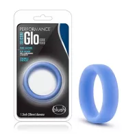 Anillo De Contención Para El Pene Retrasar La Eyaculación  BL-91167 Silicone Glo Cock Ring Blue Glow