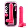 Dildo de SilicÃ³n con TestÃ­culos de 27 cm LArgo x 5.7 cm Ancho - 11 Pulgadas con Ventosa Color Rosa Doble Densidad Neon BL-26420