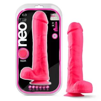 27 cm LArgo x 5.7 cm BL-26420 11 Inch Silicone Dual Density Cock with Balls Neon Pink