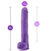  Dildo con Testículos de 35 cm LArgo x 6.3 cm Ancho - 14 Pulgadas con Ventosa Color Morado Daddy BL-26641