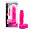 Dildo con TestÃ­culos de 22 cm Largo x 5 cm Ancho - 9 Pulgadas con Ventosa  Color Rosa Massive BL-46470