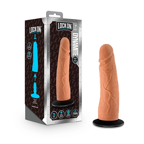  Dildo Realista Sin Testículos de 17 cm Largo x 5 cm Ancho - 7 Pulgadas con Ventosa Color Piel Morena Adapter Mocha BL-51397