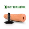  Dildo Realista Sin Testículos de 17 cm Largo x 5 cm Ancho - 7 Pulgadas con Ventosa Color Piel Morena Adapter Mocha BL-51397