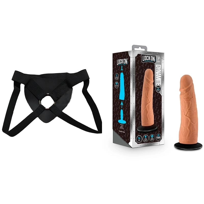 Strap on 17 cm Largo x 5 cm BL-51397 7 Inch Dildo with Suction Cup Adapter Mocha Strap-on Kit Dildo y Arnes Económico