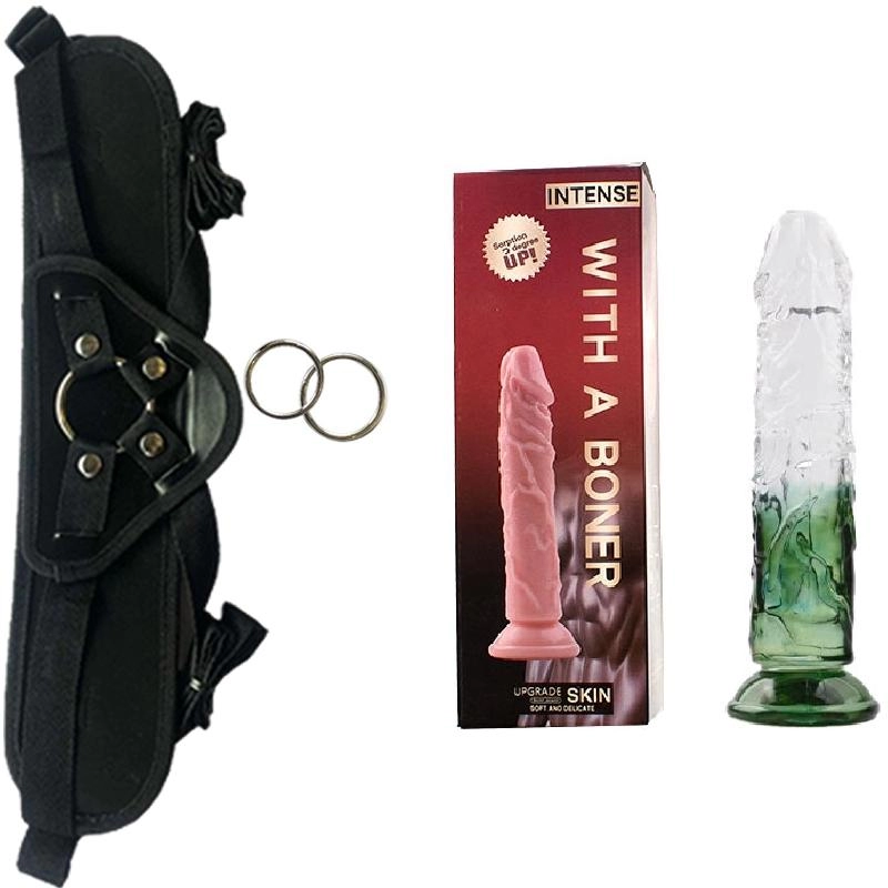  23 cm Largo x 5 cm Ancho TWO COLOR DILDO WITH DUCKER Sujeto a Disponibilidad  Strap-on Kit Dildo y Arnes ARNES WOW! BLACK