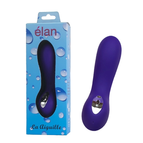  Vibrador Sexual de Silicona 7 Funciones, Recargable USB, Curvo, Resistente al Agua, Suave al Tacto, Color Morado -La Aiguille Purple Élan Top Cat Toys
